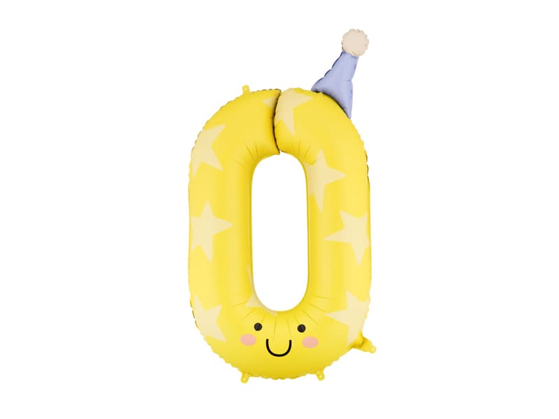 Balon foliowy Cyfra ''0'', 86cm, żółty