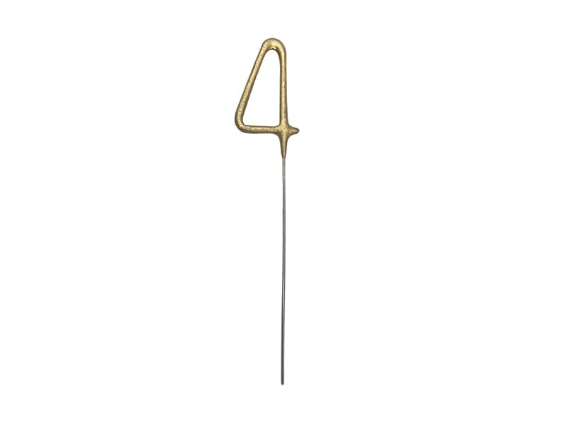 Zimne ognie Cyfra 4, złoty, 15cm