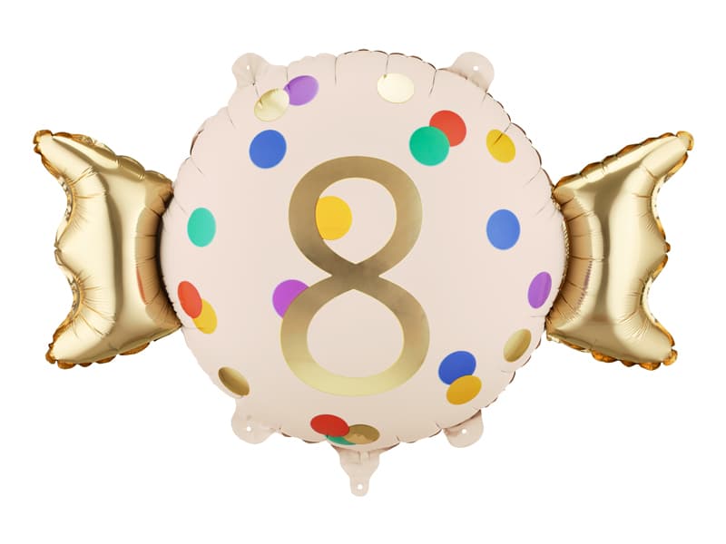 Balon foliowy Cukierek ''8'', 61x37 cm, mix