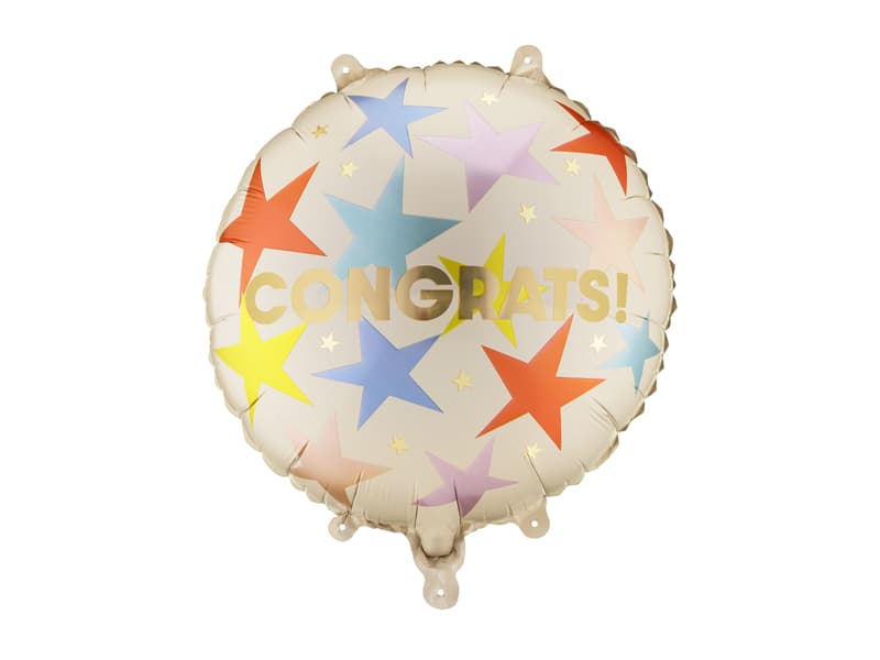 Balon foliowy pastylka ''Congrats'', 35x35 cm, mix