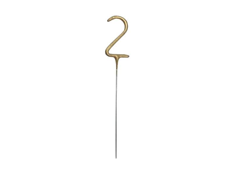 Zimne ognie Cyfra 2, złoty, 15cm