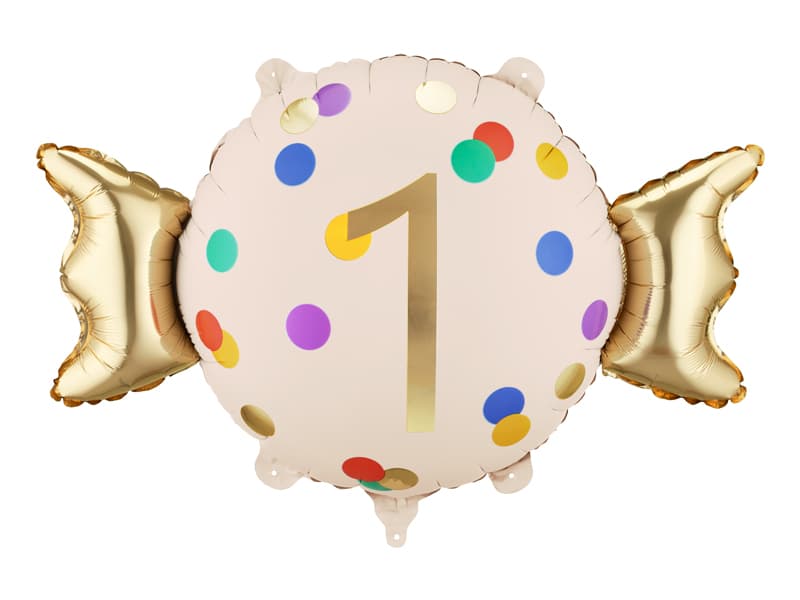 Balon foliowy Cukierek ''1'', 61x37 cm, mix