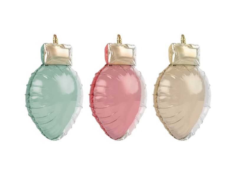 Balon foliowy Lampki choinkowe, 100x60 cm, zielono-czerwono-złote (1 op. / 3 szt.)