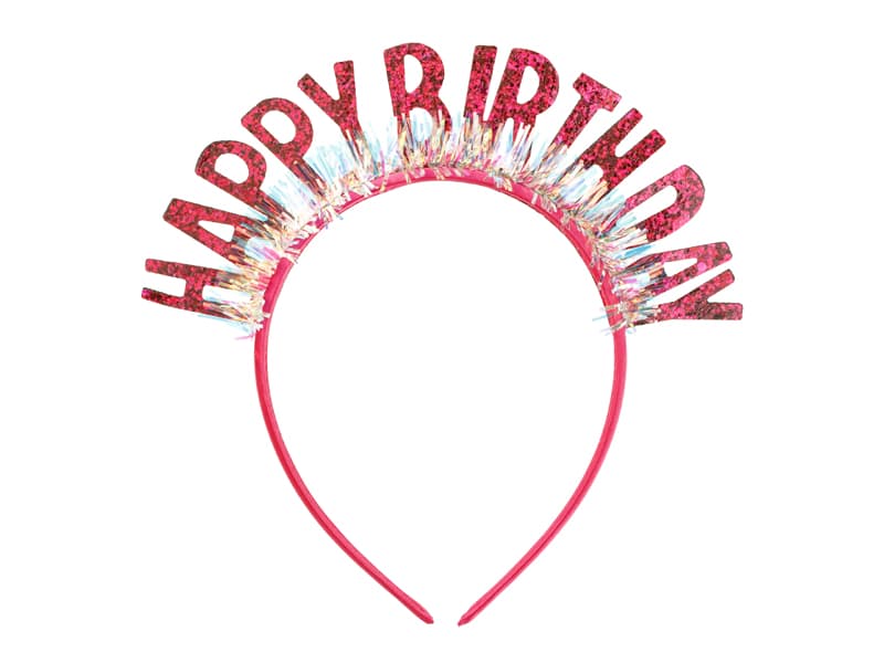 Opaska Happy Birthday 18x18 cm, różowy
