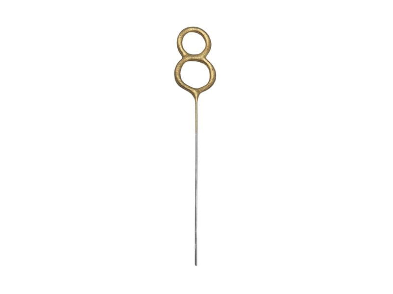 Zimne ognie Cyfra 8, złoty, 15cm
