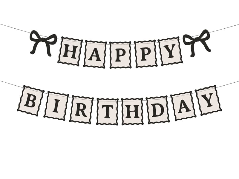Baner Happy Birthday Kokardki, 100 cm, mix