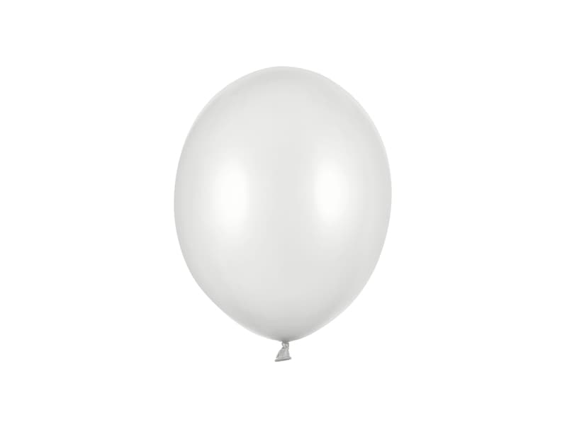 Balony Strong 23cm, Metallic Silver Snow (1 op. / 100 szt.)