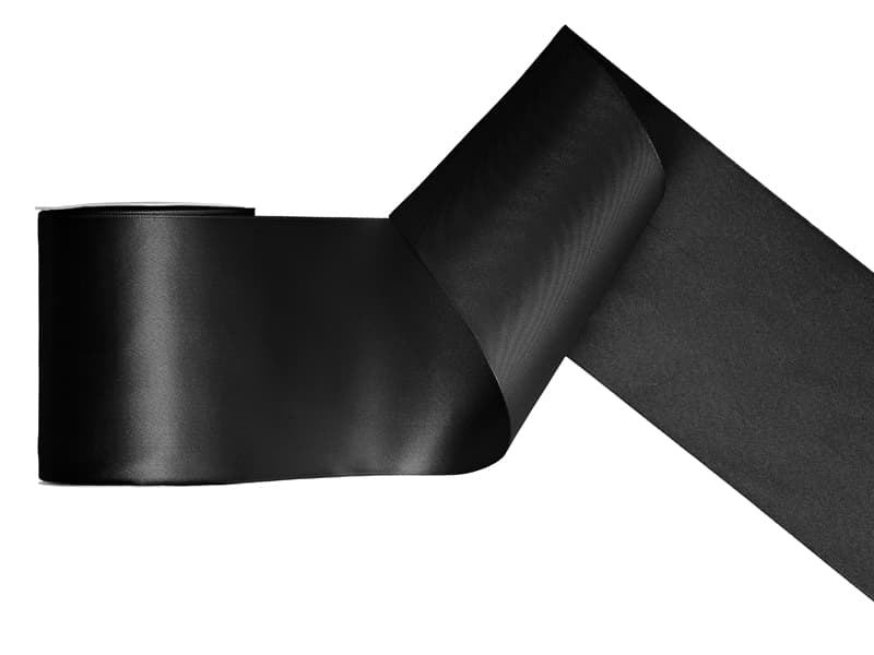 Tasiemka satynowa, czarny, 100mm/25m (1 szt. / 25 mb.)