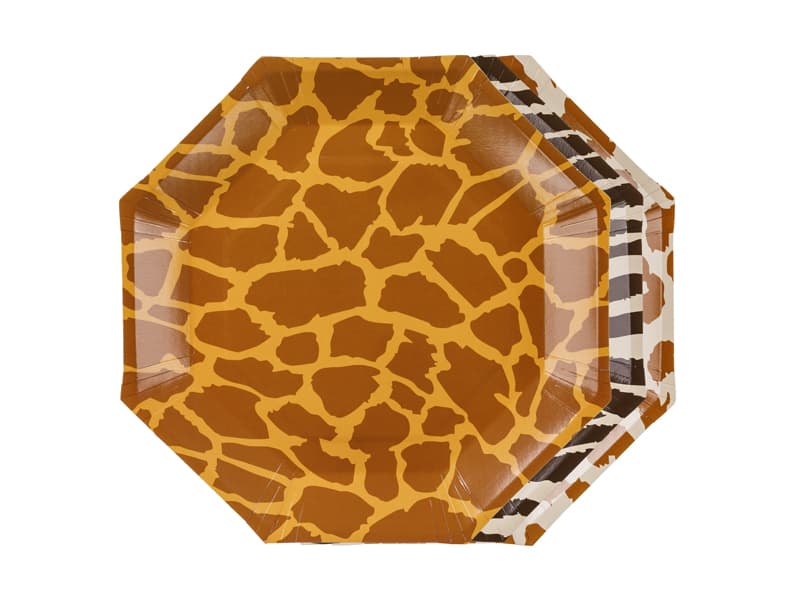 Talerzyki Safari cętki, 23 cm, mix (1 op. / 6 szt.)