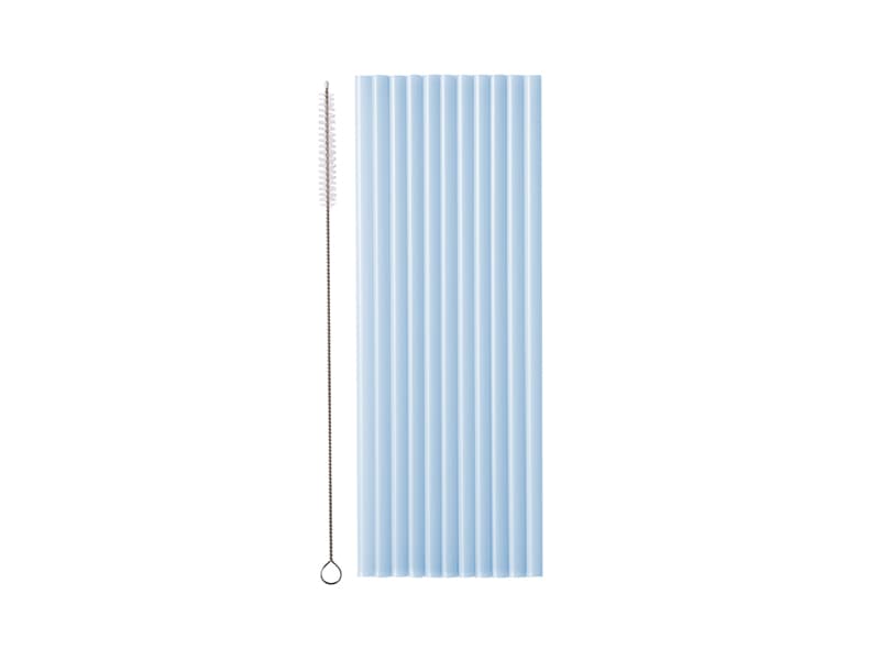 Słomki plastikowe, 23 cm, błękitny (1 op. / 12 szt.)