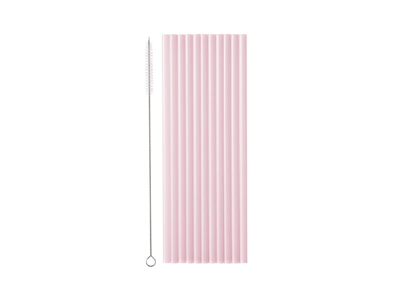 Słomki plastikowe, 23 cm, różowy (1 op. / 12 szt.)