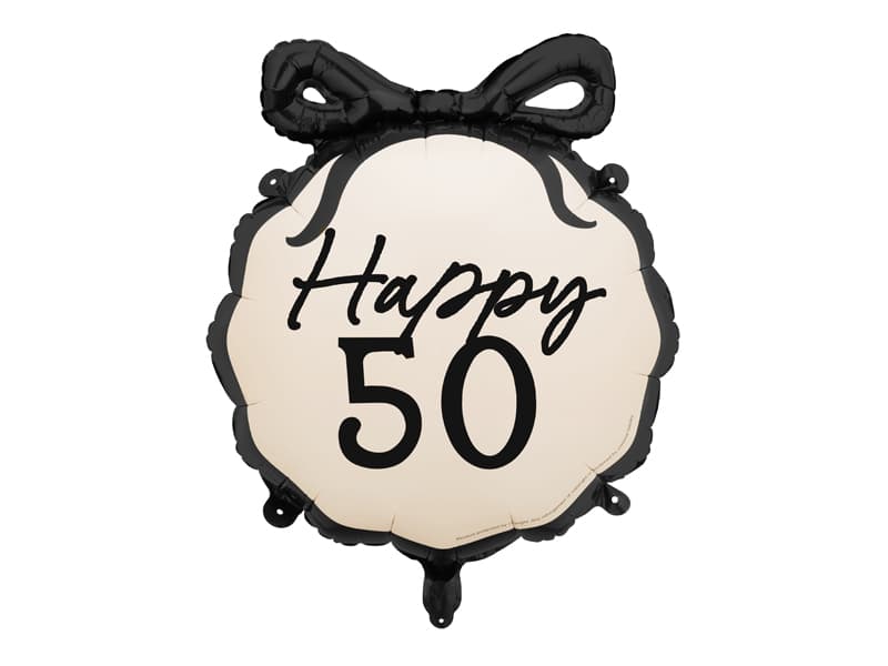 Balon foliowy pastylka Happy ''50'', 47.5x45 cm, mix