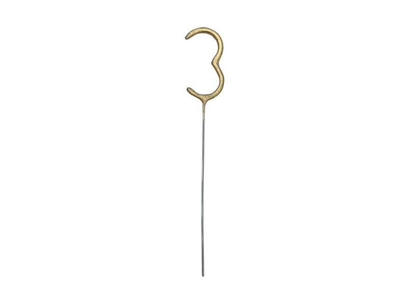 Zimne ognie Cyfra 3, złoty, 15cm