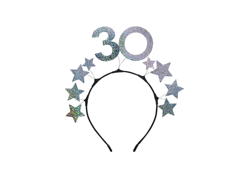 Opaska z gwiazdkami 30, srebrna