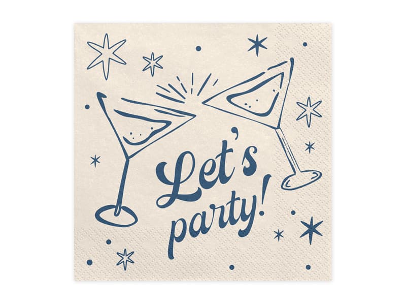 Serwetki Let's party!, 33x33 cm, beżowy (1 op. / 20 szt.)