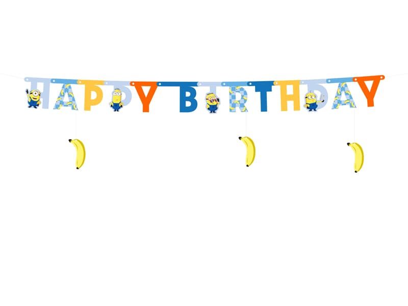 Baner Happy Birthday Minionki, 50x153 cm