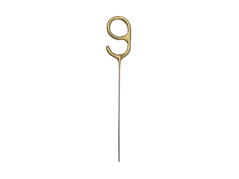 Zimne ognie Cyfra 9, złoty, 15cm