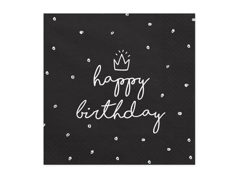 Serwetki Happy Birthday, 33x33 cm (1 op. / 20 szt.)