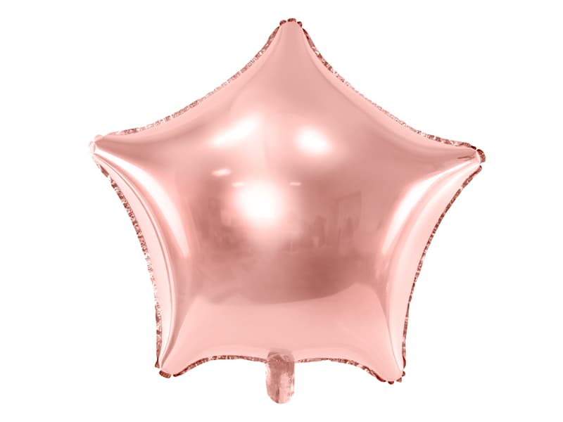 Balon foliowy Gwiazdka, 40cm, różowe złoto