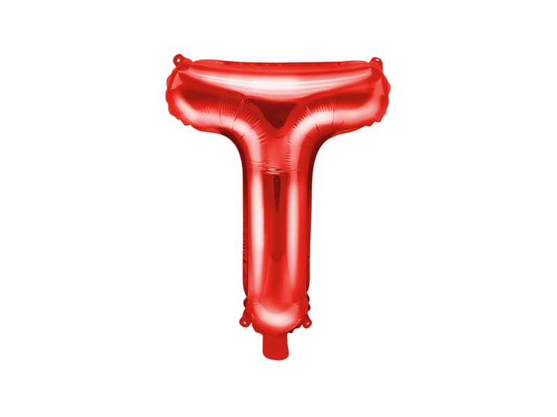 Balon foliowy Litera ''T'', 35cm, czerwony