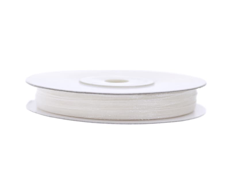 Tasiemka szyfonowa, biały, 3mm/50m (1 szt. / 50 mb.)