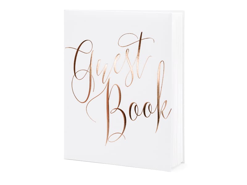 Księga Gości Guest book, 20x24,5cm, biały, 22 kartki