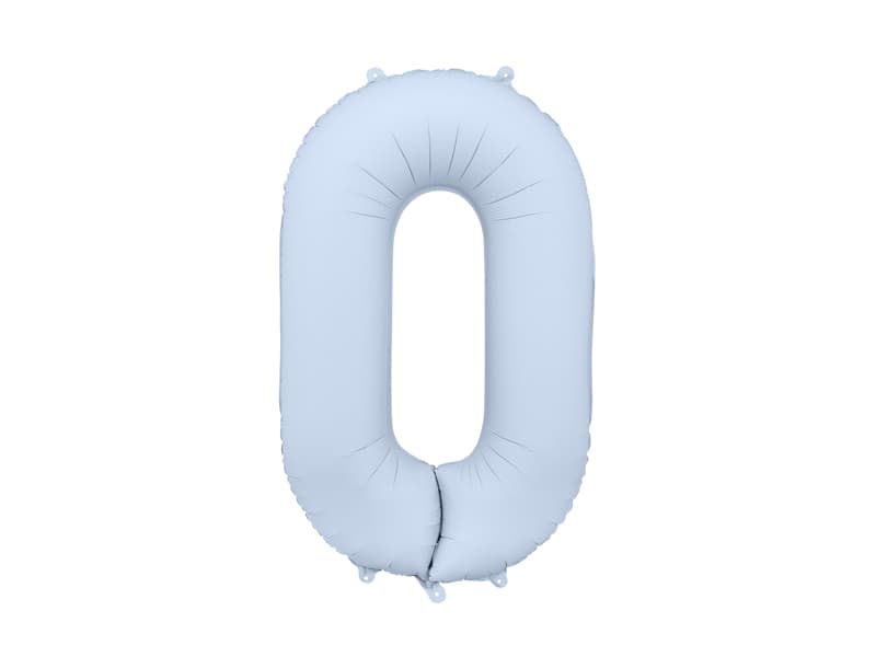 Balon foliowy Cyfra '0', 86cm, mglisty niebieski