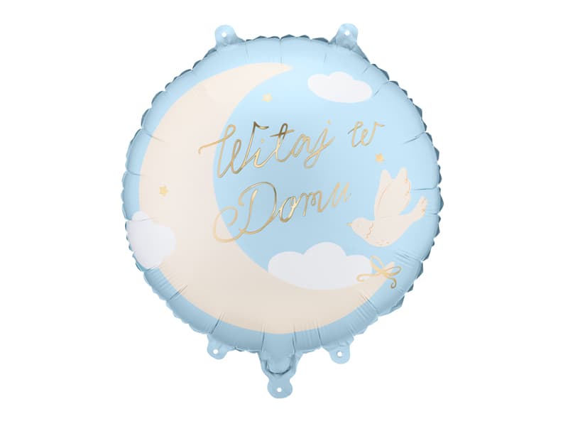 Balon foliowy pastylka ''Witaj w Domu'', 35x35 cm, jasnoniebieski