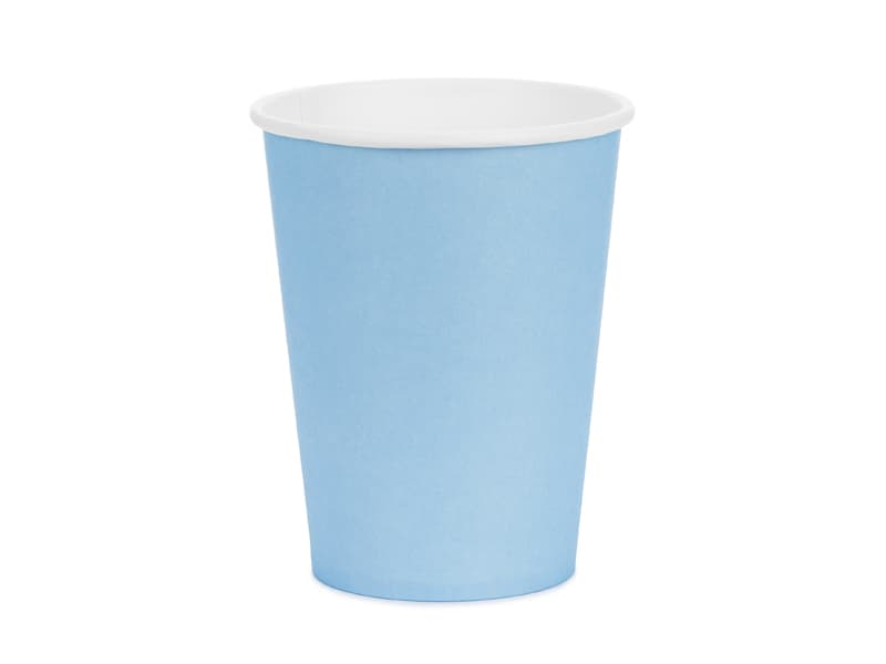 Kubeczki papierowe, jasny niebieski, 250ml (1 op. / 6 szt.)