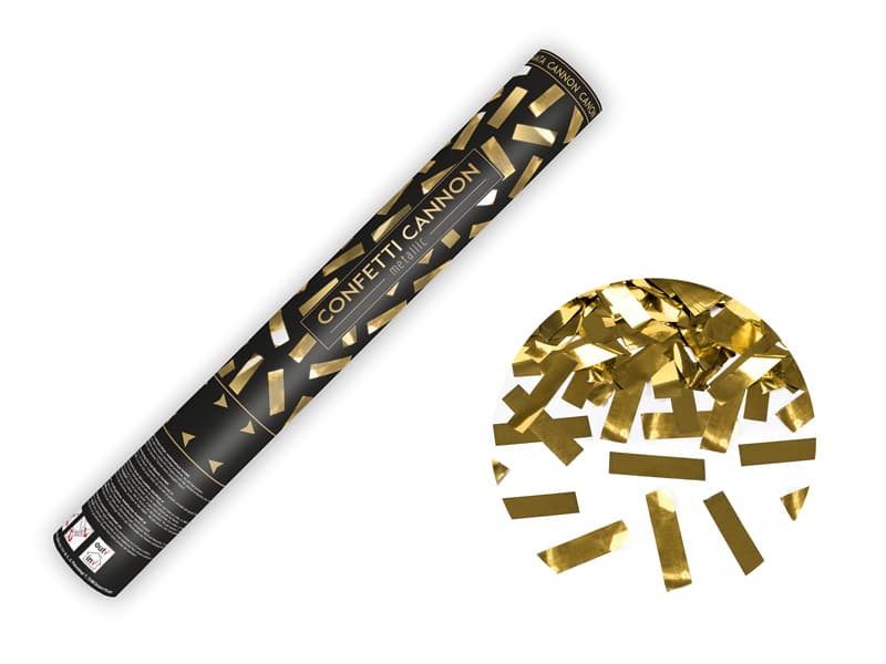 Tuba strzelająca konfetti, 40 cm, złoty