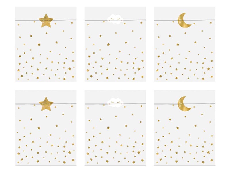 Torebki na słodycze Little Star, 13x14cm (1 op. / 6 szt.)