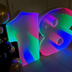 cyferka led rgb „18” infinity mirror