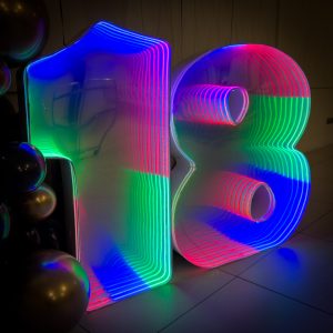 cyferka led rgb „18” infinity mirror
