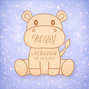 pamiątka dla gości "hipcio" na chrzest święty (personalizowana)