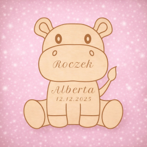pamiątka dla gości "hipcio" na roczek (personalizowana)