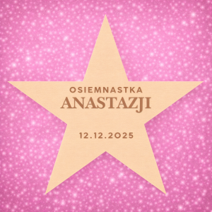 pamiątka dla gości "gwiazda" 18 urodziny (personalizowana)