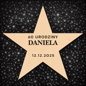 pamiątka dla gości "gwiazda" 60 urodziny (personalizowana)