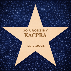 pamiątka dla gości "gwiazda" 30 urodziny (personalizowana)