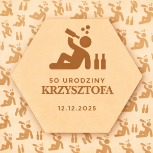 pamiątka dla gości "luzak" 50 urodziny (personalizowana)