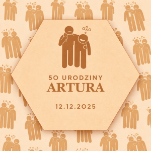 pamiątka dla gości "faza" 50 urodziny (personalizowana)