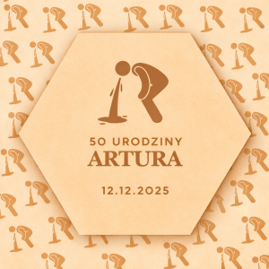 pamiątka dla gości "niespodzianka" 50 urodziny (personalizowana)