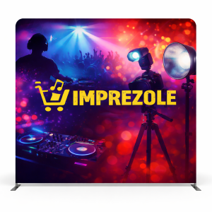 Ścianka reklamowa tekstylna 300x228 cm z wydrukiem – ścianka targowa eventowa z grafiką