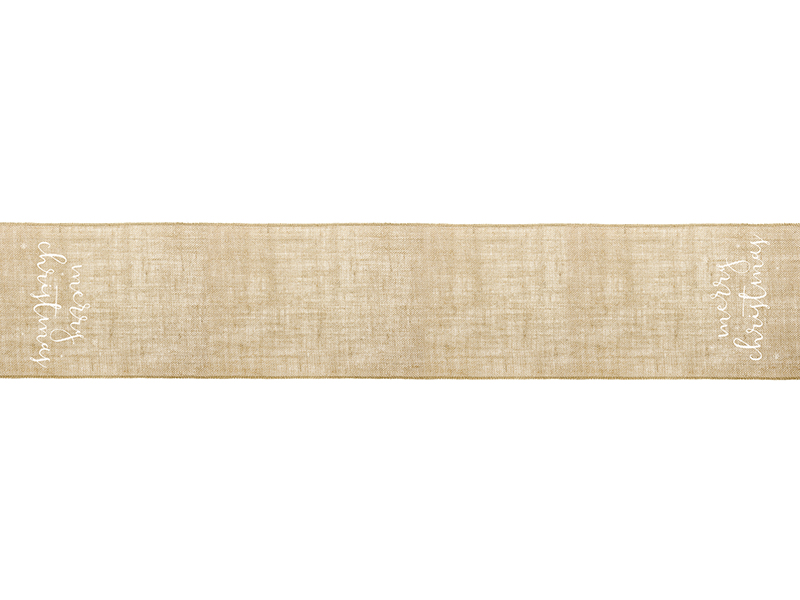 Bieżnik jutowy Merry Christmas, biały, 50x250cm