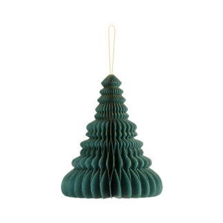 Bombka papierowa honeycomb Choinka, butelkowa zieleń, 20cm
