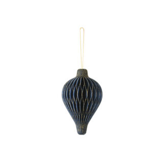 Bombka papierowa honeycomb Kropelka, granat, 8×12 cm