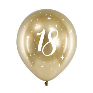 Balony Glossy 30cm, 18, złoty (1 op. / 6 szt.)