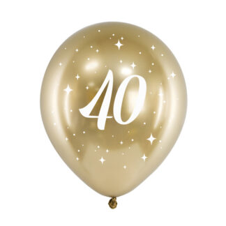 Balony Glossy 30cm, 40, złoty (1 op. / 6 szt.)