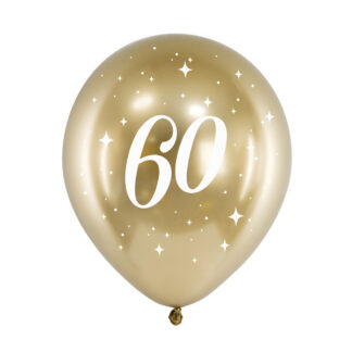 Balony Glossy 30cm, 60, złoty (1 op. / 6 szt.)
