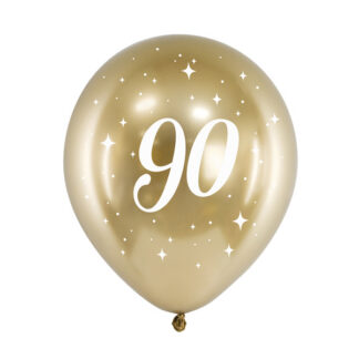 Balony Glossy 30cm, 90, złoty (1 op. / 6 szt.)