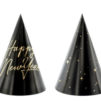Czapeczki Happy New Year, 16cm (1 op. / 6 szt.)